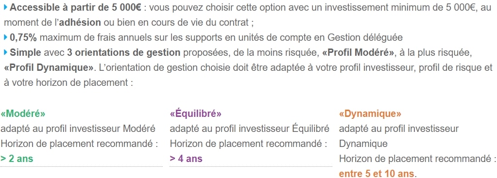 Exemple de la gestion déléguée par JDHM Vie