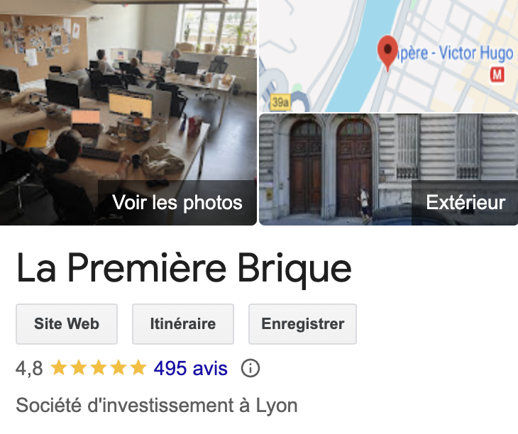 Les avis des investisseurs de La Première Brique sur Google en octobre 2024