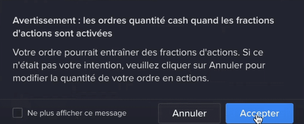 Avertissement sur les fractions d'actions sur Interactive Brokers