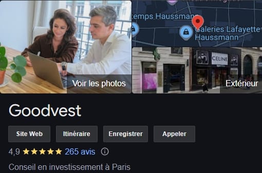 Avis des investisseurs Goodvest sur Google