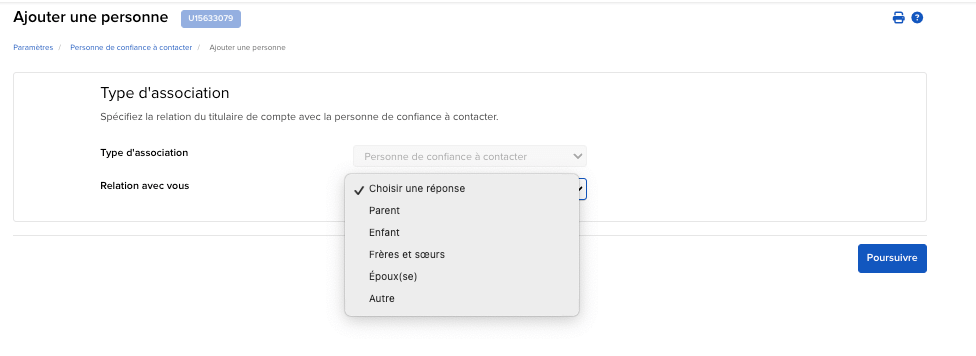 Désigner une personne de confiance : étape 1