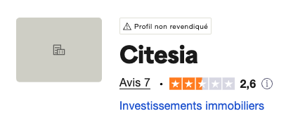 Avis Citesia de la communauté sur Trustpilot