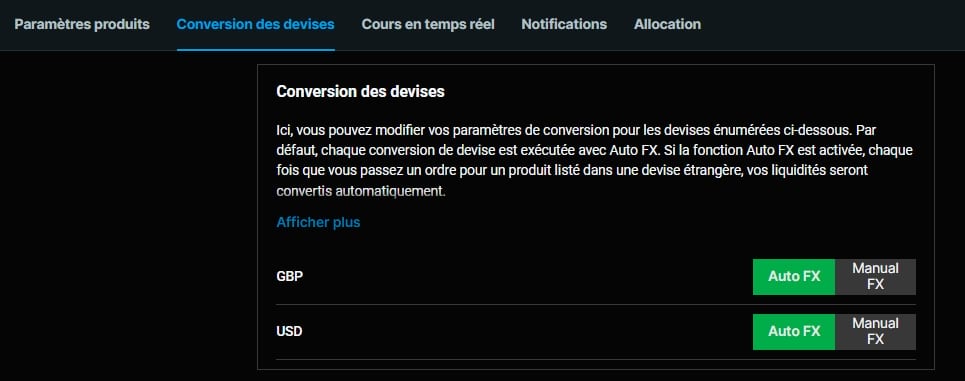 Conversion de devise manuelle sur DEGIRO