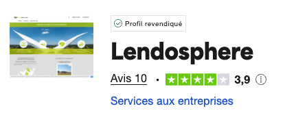 Les avis Lendosphere des investisseurs sur Trustpilot
