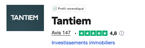 Les avis Tantiem des investisseurs sur Trustpilot