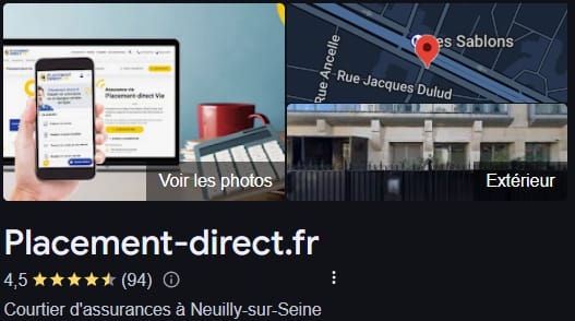 Les avis Placement Direct des investisseurs sur Google