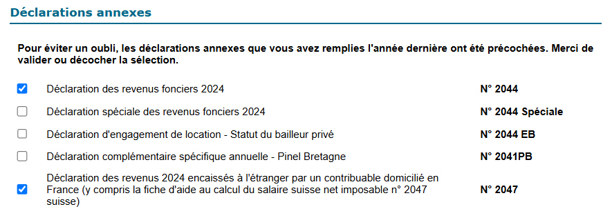 Les annexes nécessaires à la déclaration des revenus des SCPI