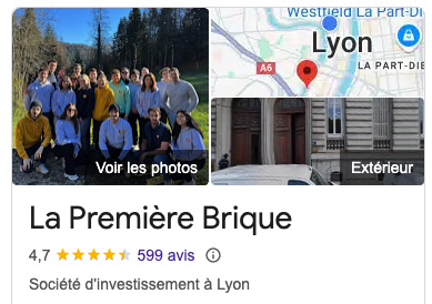 Les avis La Première Brique des investisseurs sur Google