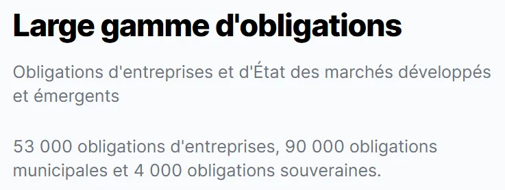 La large gamme d'obligation sur Freedom24